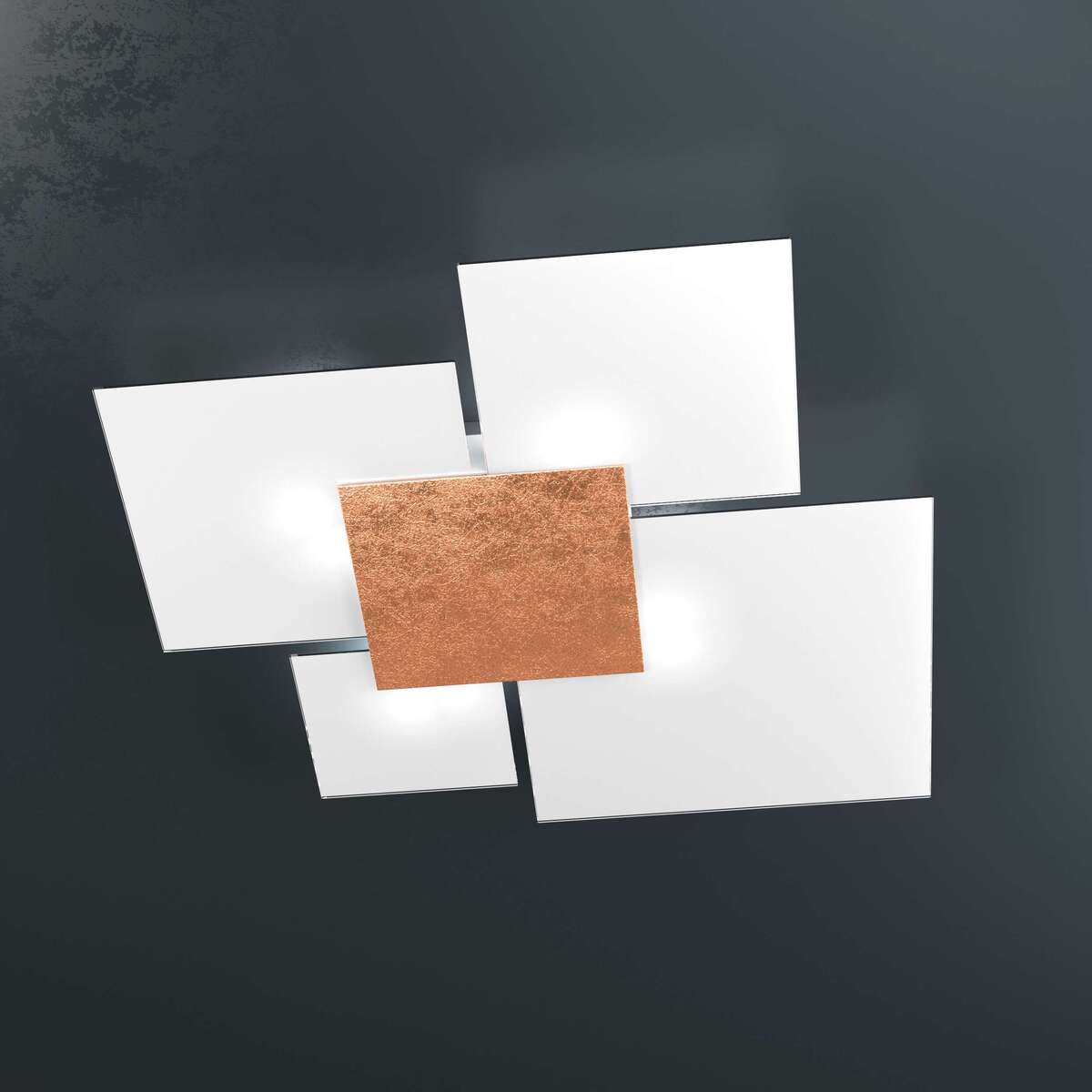 1148/90-FR UPGRADE/90 APPLIQUE/PLAFONIERA 4 LUCI FOGLIA RAME