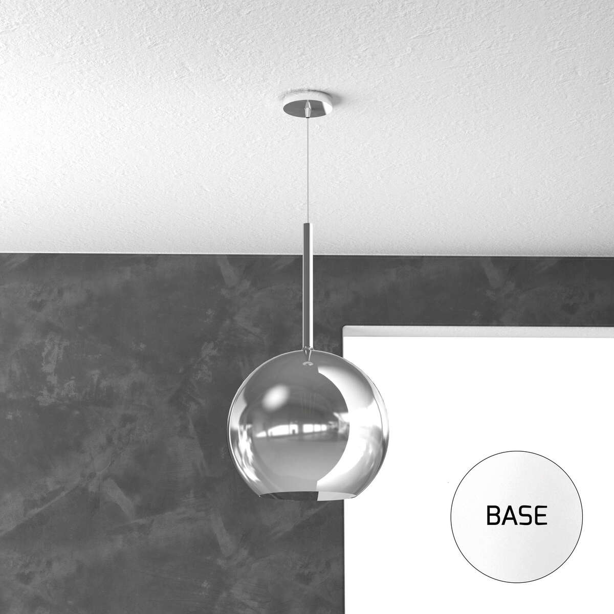 1155BI/SG-CR FUTURE SOSP. BIANCO 1 LUCE GRANDE CROMO