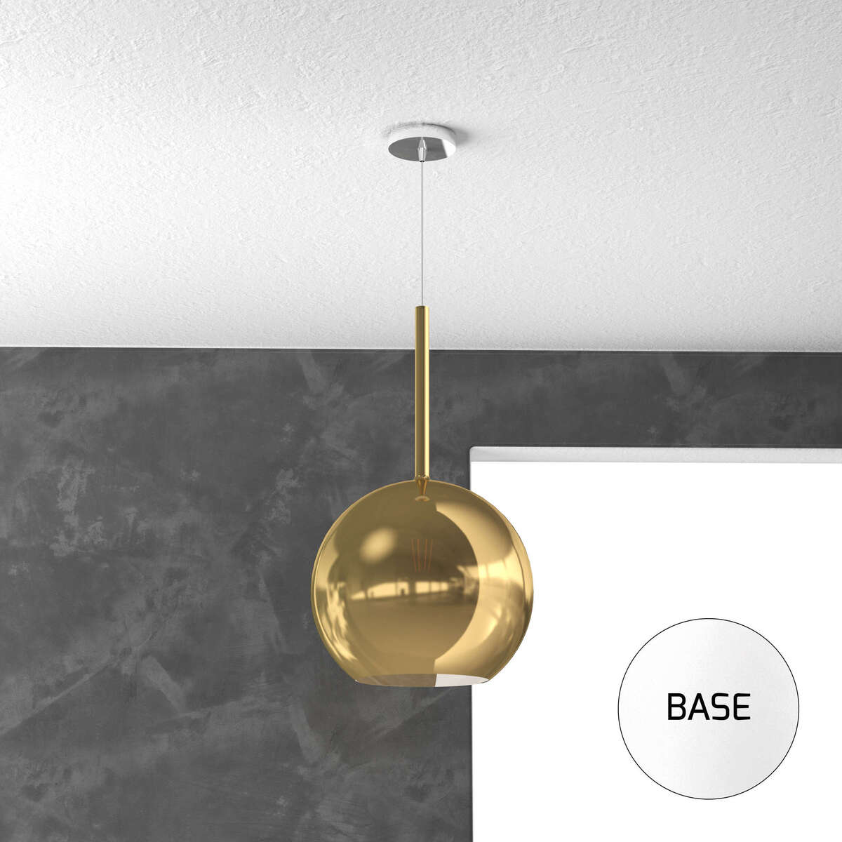 1155BI/SG-OR FUTURE SOSP. BIANCO 1 LUCE GRANDE ORO