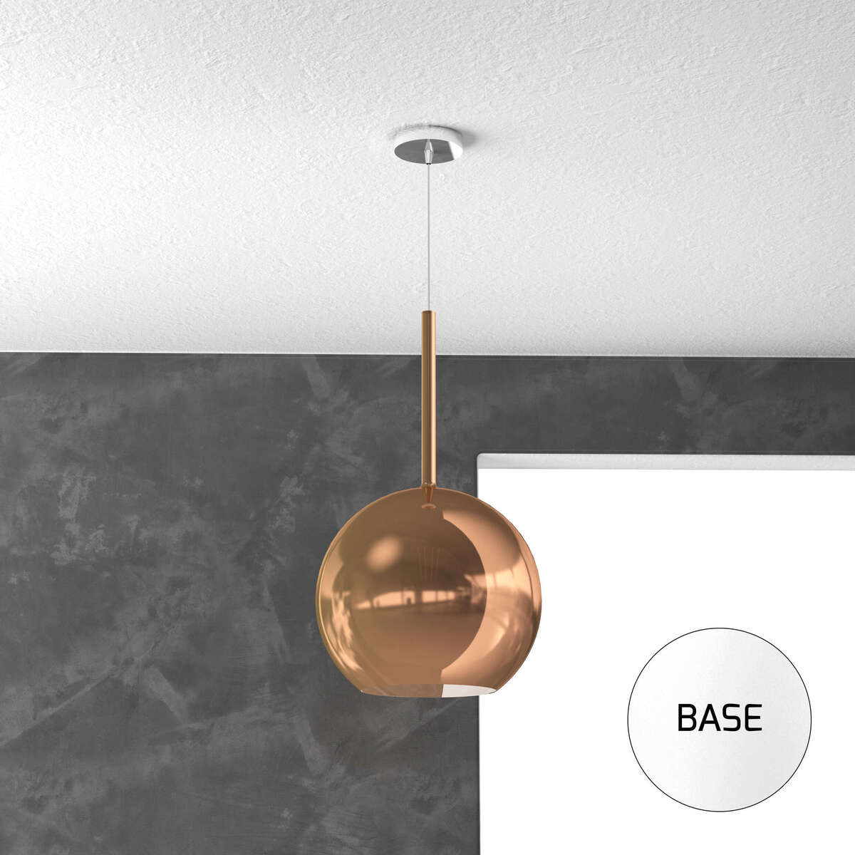 1155BI/SG-RA FUTURE SOSP. BIANCO 1 LUCE GRANDE RAME