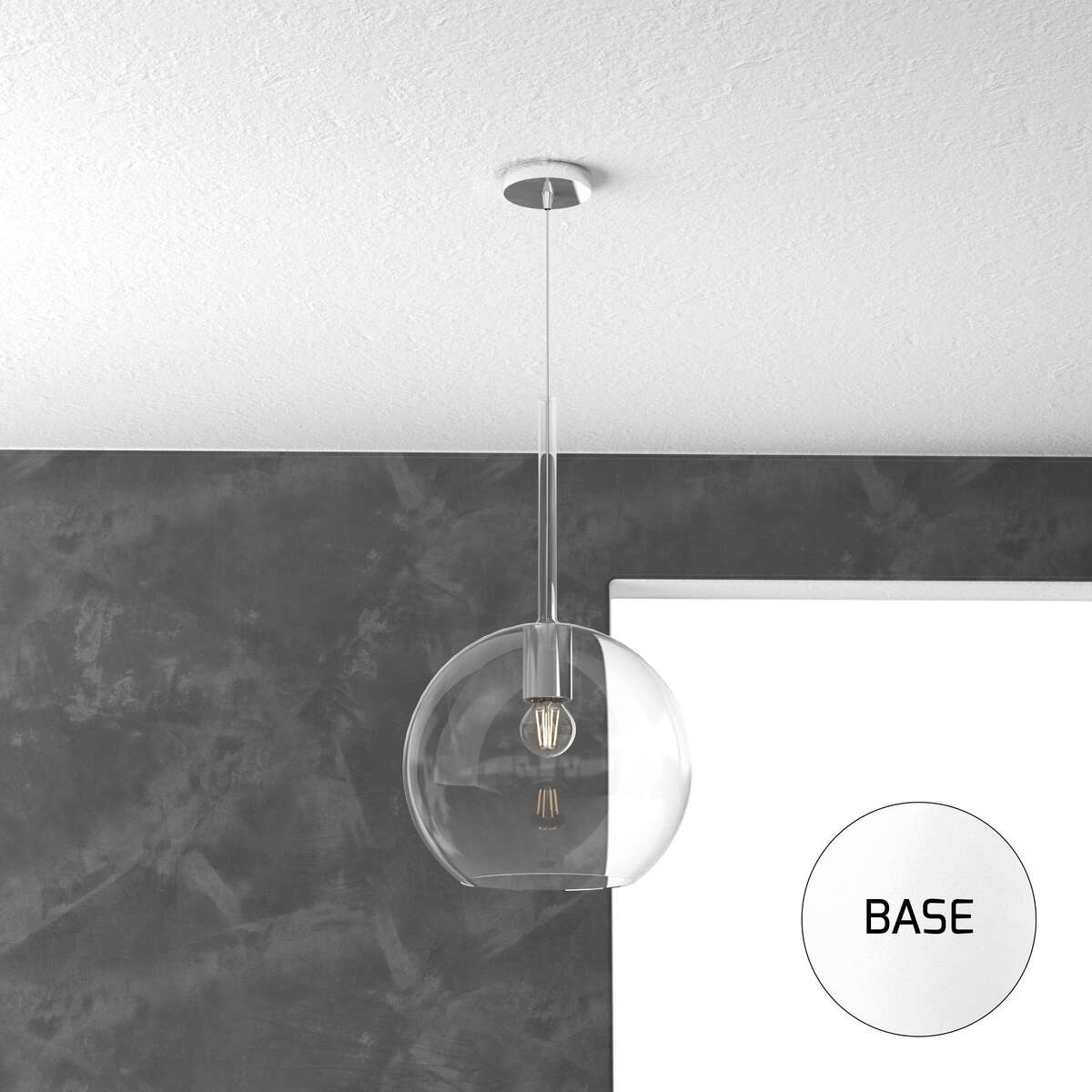 1155BI/SG-TR FUTURE SOSP. BIANCO 1 LUCE GRANDE TRASPARENTE