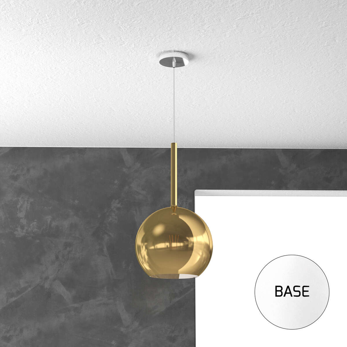 1155BI/SM-OR FUTURE SOSP. BIANCO 1 LUCE MEDIA ORO