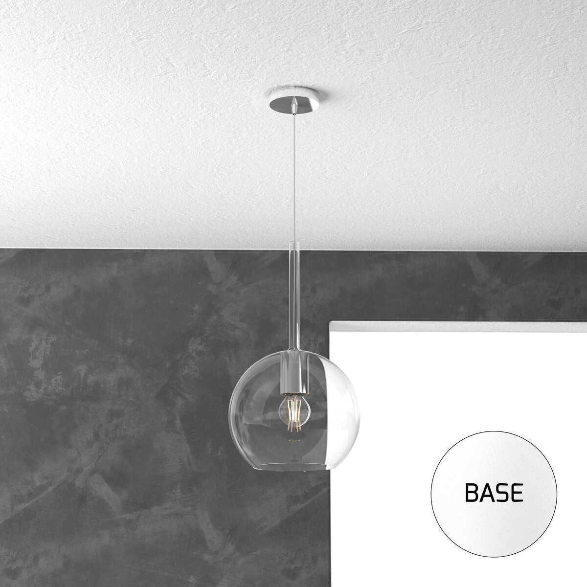 1155BI/SM-TR FUTURE SOSP. BIANCO 1 LUCE MEDIA TRASPARENTE