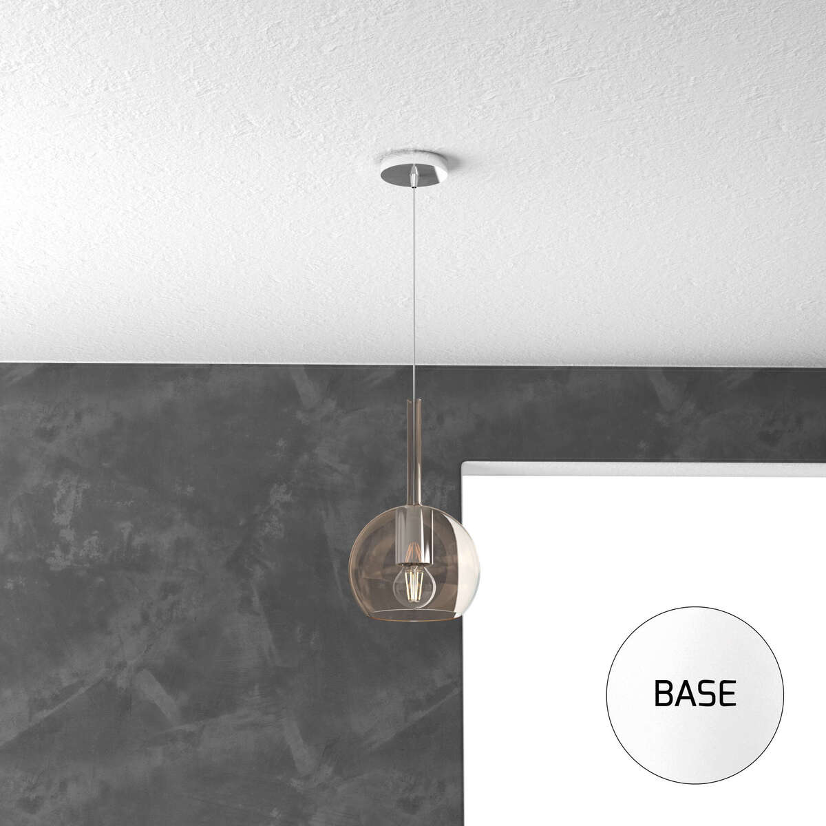 1155BI/SP-AM FUTURE SOSP. BIANCO 1 LUCE PICCOLA AMBRA