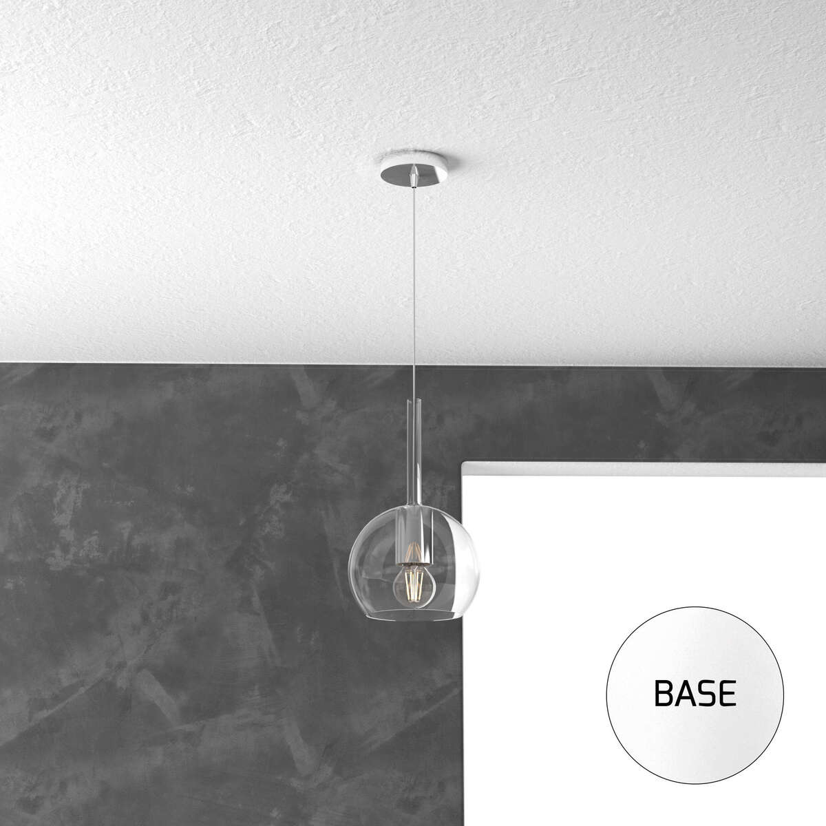 1155BI/SP-TR FUTURE SOSP. BIANCO 1 LUCE PICCOLA TRASPARENTE