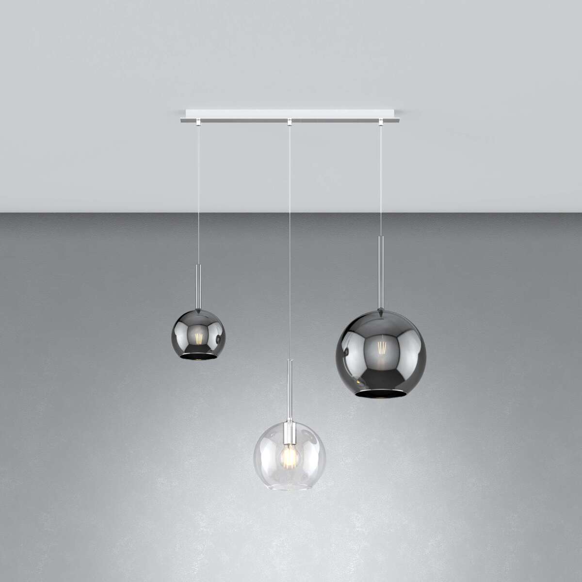 1155CR/S3 RMIX-TC FUTURE SOSP. CROMO RETTANGOLARE 3 LUCI VETRI (GRANDE CR + MEDIO TR + PICCOLO CR)