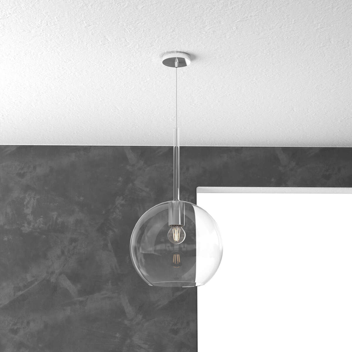 1155CR/SG-TR FUTURE SOSP. CROMO 1 LUCE GRANDE TRASPARENTE