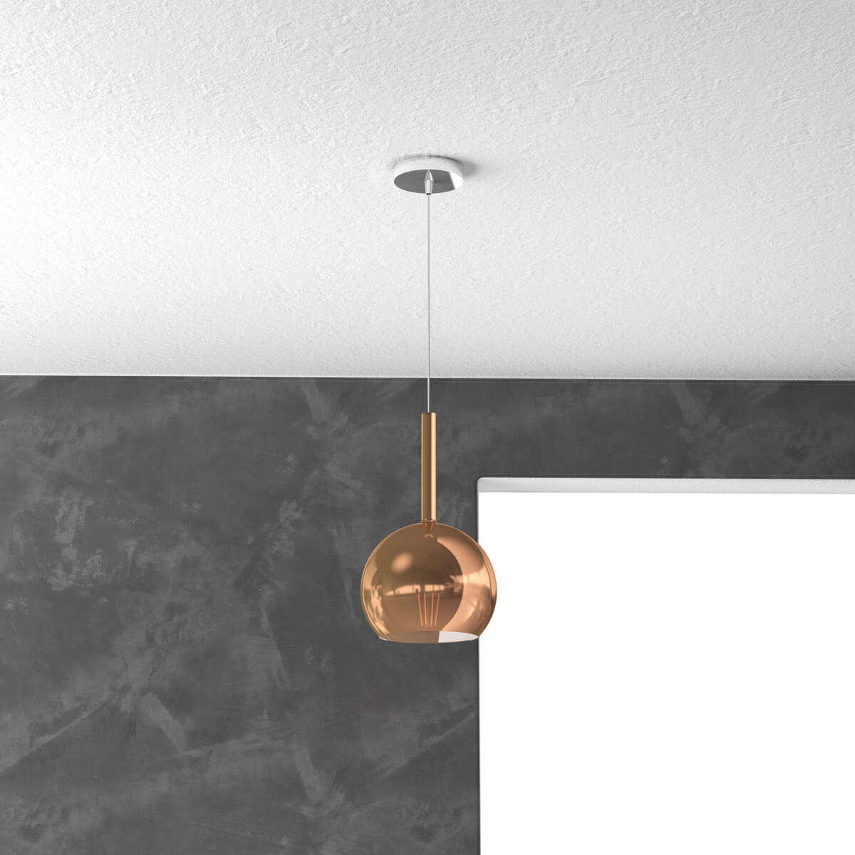 1155CR/SP-RA FUTURE SOSP. CROMO 1 LUCE PICCOLA RAME