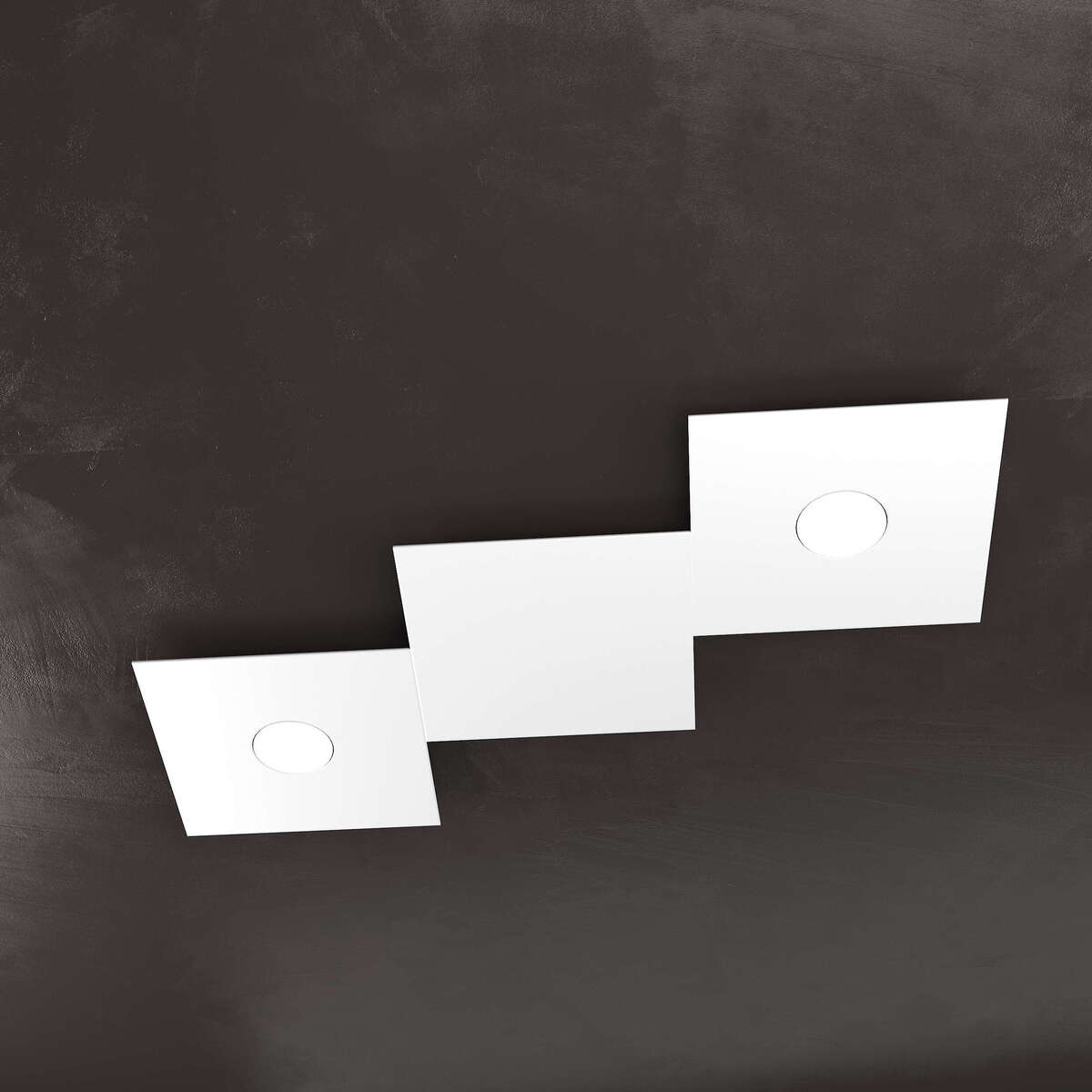 1156/2L1D-BI ECCENTRIC APPLIQUE/PLAFONIERA 2 LUCI + 1 DECORATIVO BIANCO