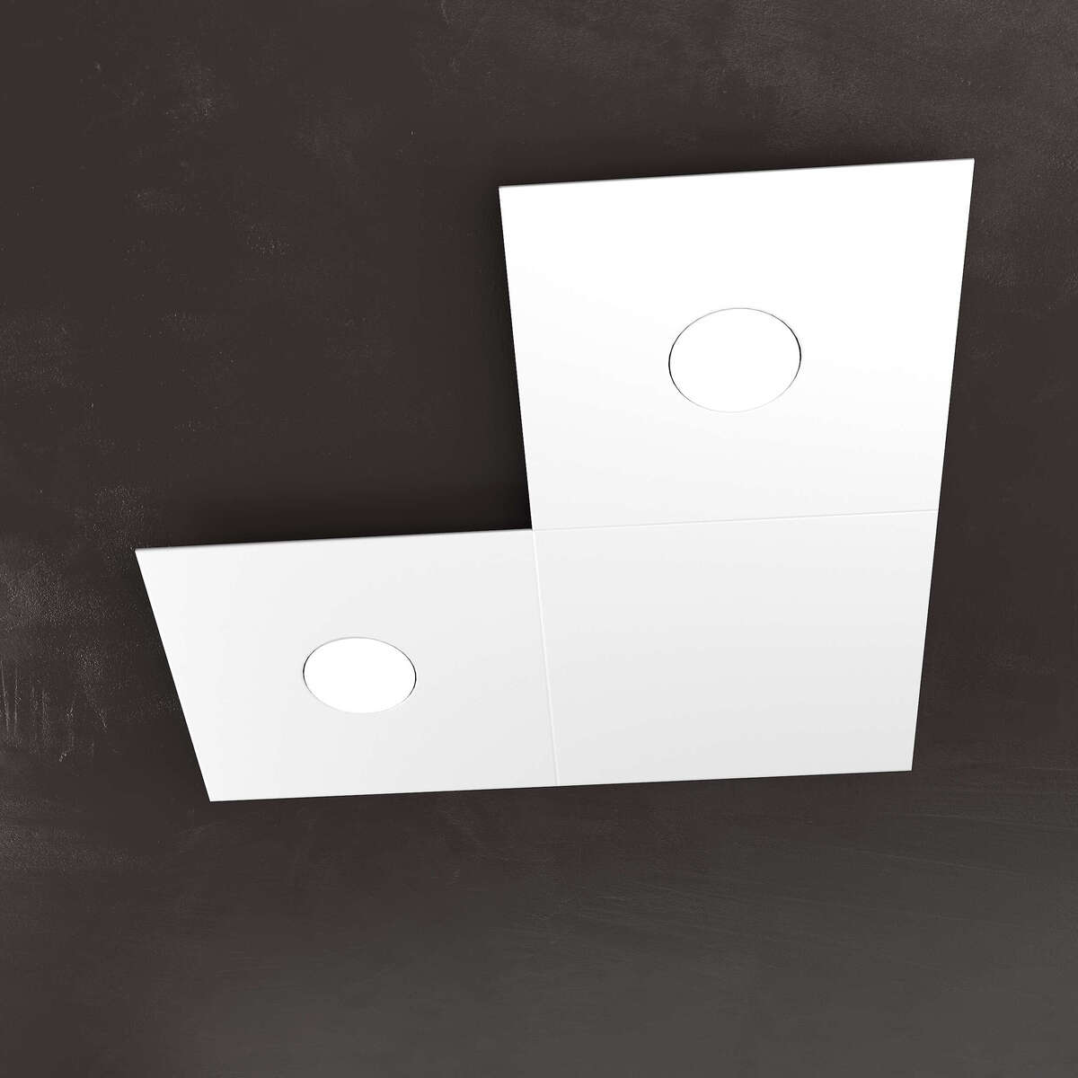 1156/2L1D-BI ECCENTRIC APPLIQUE/PLAFONIERA 2 LUCI + 1 DECORATIVO BIANCO