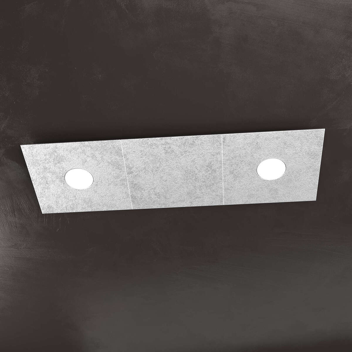 1156/2L1D-FA ECCENTRIC APPLIQUE/PLAFONIERA 2 LUCI + 1 DECORATIVO FOGLIA ARGENTO