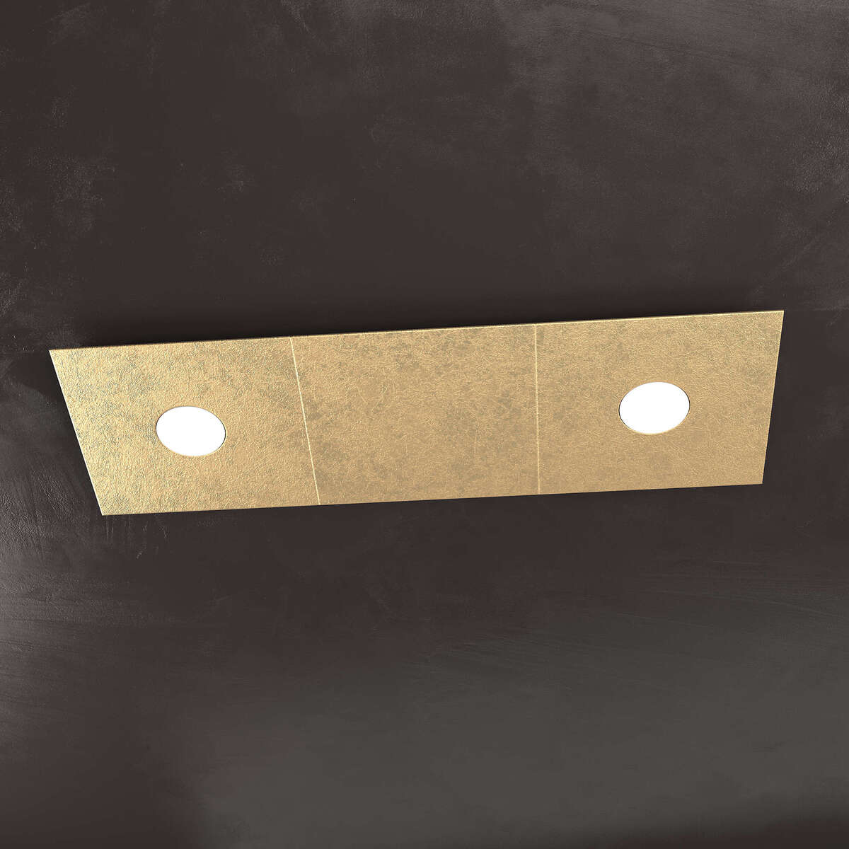 1156/2L1D-FO ECCENTRIC APPLIQUE/PLAFONIERA 2 LUCI + 1 DECORATIVO FOGLIA ORO