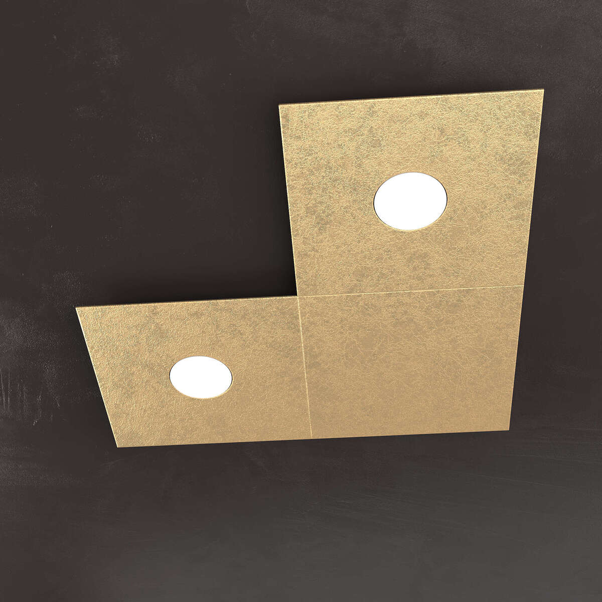1156/2L1D-FO ECCENTRIC APPLIQUE/PLAFONIERA 2 LUCI + 1 DECORATIVO FOGLIA ORO