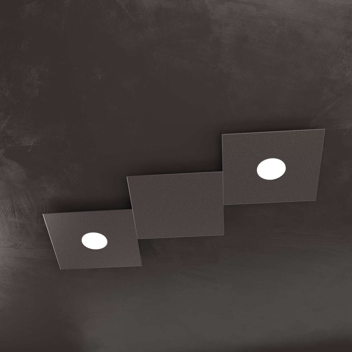 1156/2L1D-MA ECCENTRIC APPLIQUE/PLAFONIERA 2 LUCI + 1 DECORATIVO MARRONE