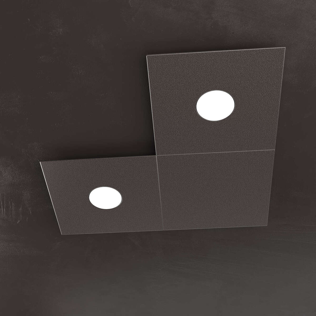 1156/2L1D-MA ECCENTRIC APPLIQUE/PLAFONIERA 2 LUCI + 1 DECORATIVO MARRONE