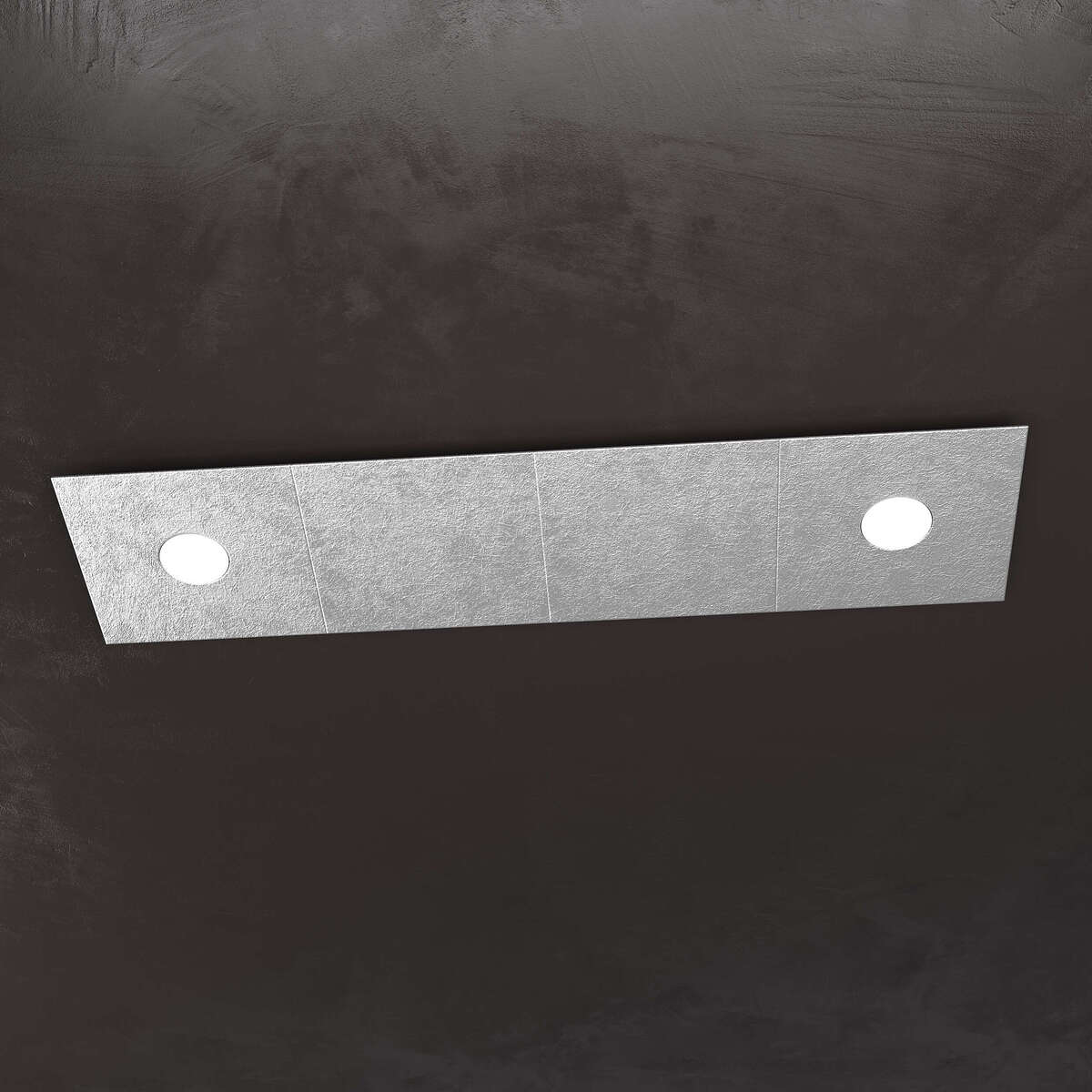 1156/2L2D-FA ECCENTRIC APPLIQUE/PLAFONIERA 2 LUCI + 2 DECORATIVO FOGLIA ARGENTO