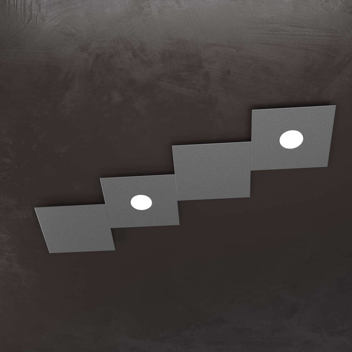 1156/2L2D-GA ECCENTRIC APPLIQUE/PLAFONIERA 2 LUCI + 2 DECORATIVO GRIGIO ANTRACITE