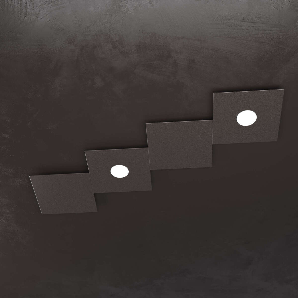 1156/2L2D-MA ECCENTRIC APPLIQUE/PLAFONIERA 2 LUCI + 2 DECORATIVO MARRONE