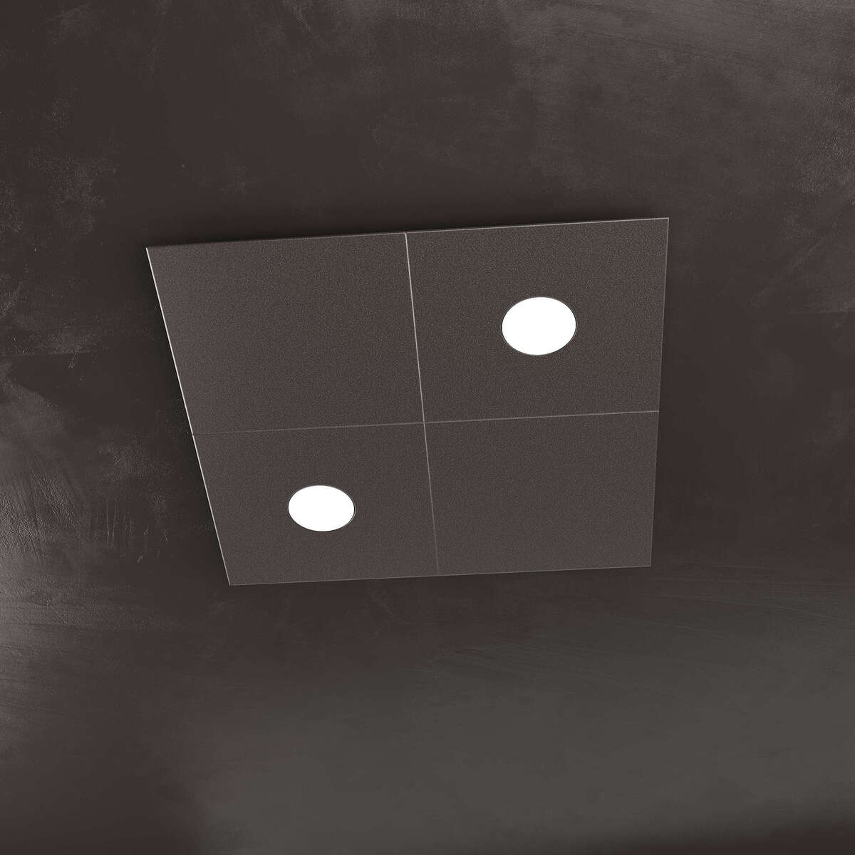 1156/2L2D-MA ECCENTRIC APPLIQUE/PLAFONIERA 2 LUCI + 2 DECORATIVO MARRONE