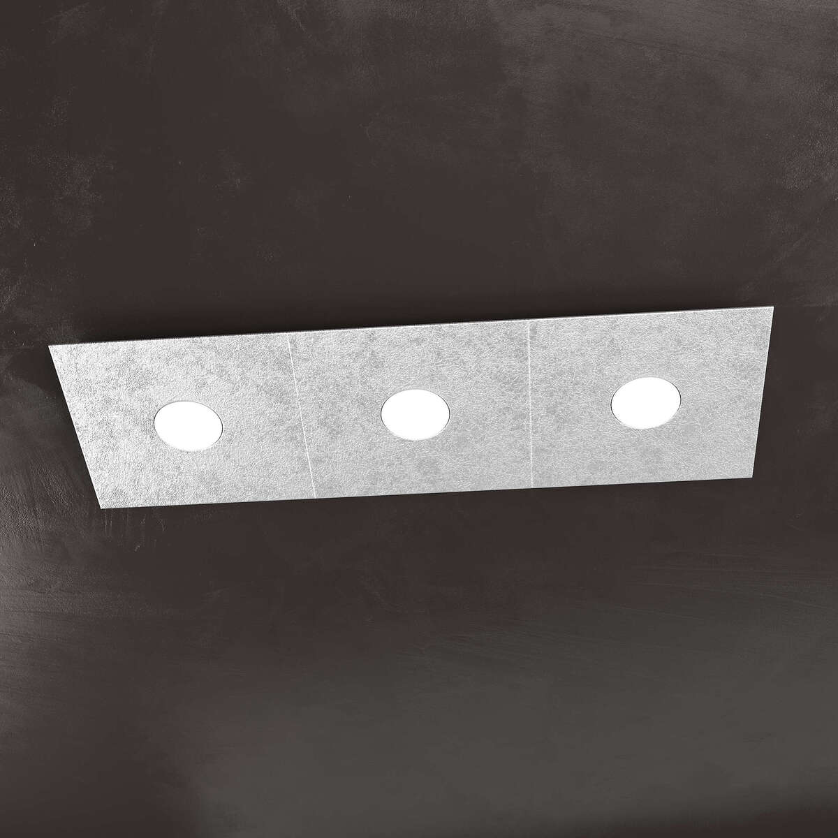 1156/3L-FA ECCENTRIC APPLIQUE/PLAFONIERA 3 LUCI FOGLIA ARGENTO