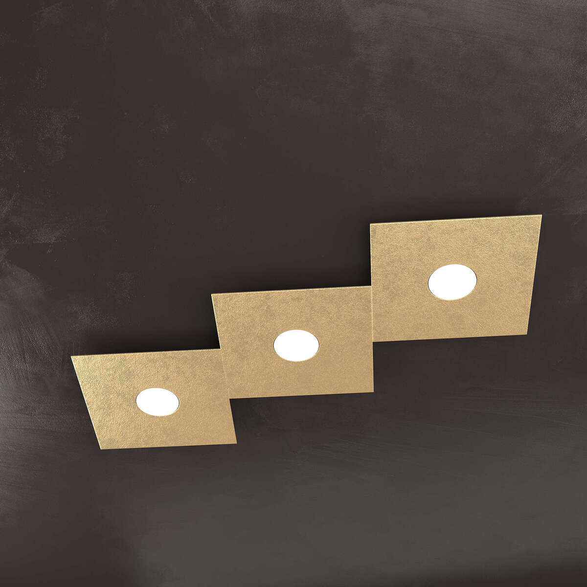 1156/3L-FO ECCENTRIC APPLIQUE/PLAFONIERA 3 LUCI FOGLIA ORO