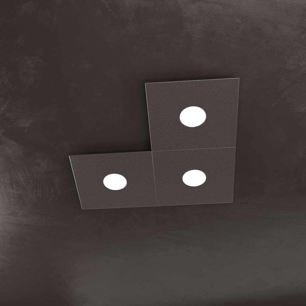 1156/3L-MA ECCENTRIC APPLIQUE/PLAFONIERA 3 LUCI MARRONE