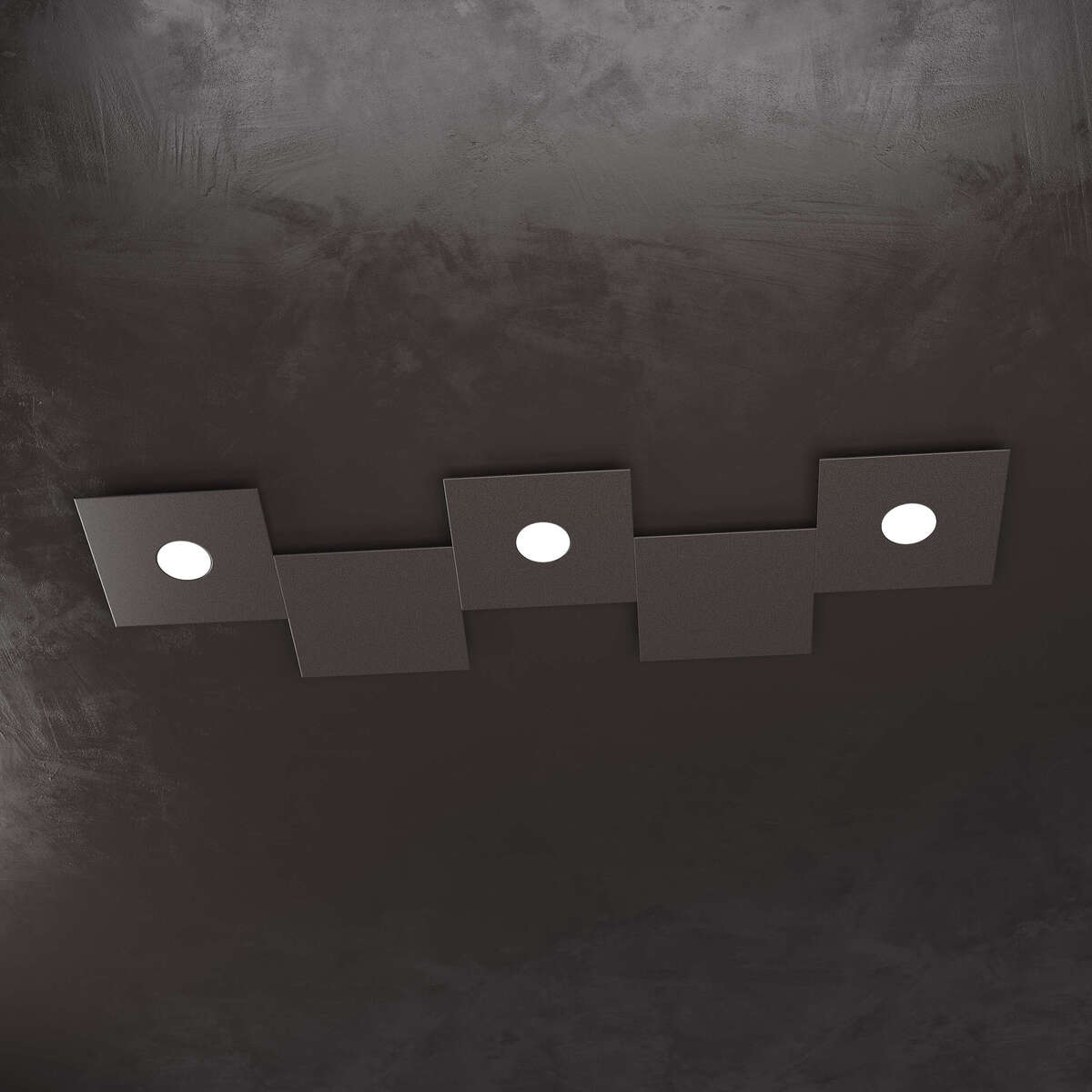 1156/3L2D-MA ECCENTRIC APPLIQUE/PLAFONIERA 3 LUCI + 2 DECORATIVO MARRONE