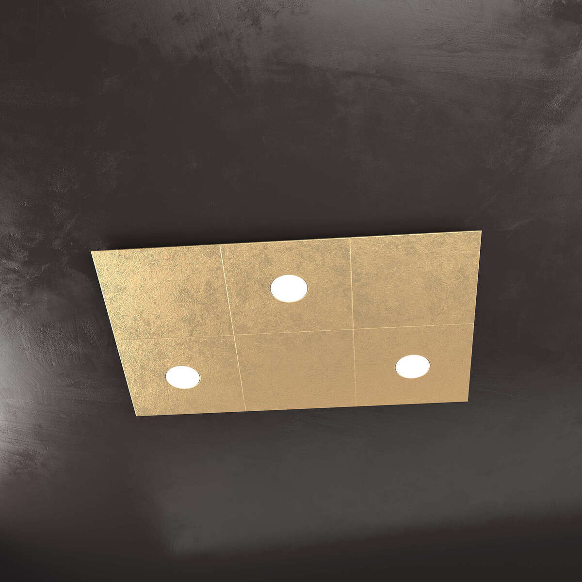 1156/3L3D-FO ECCENTRIC APPLIQUE/PLAFONIERA 3 LUCI + 3 DECORATIVO FOGLIA ORO