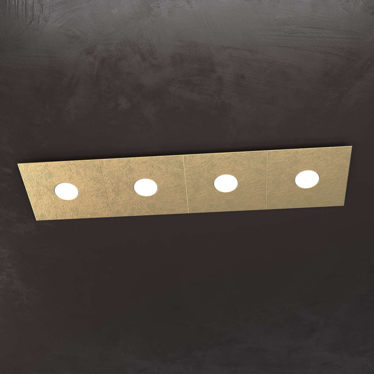 1156/4L-FO ECCENTRIC APPLIQUE/PLAFONIERA 4 LUCI FOGLIA ORO