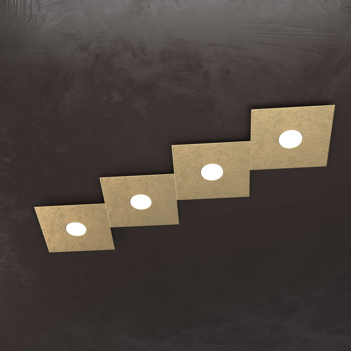 1156/4L-FO ECCENTRIC APPLIQUE/PLAFONIERA 4 LUCI FOGLIA ORO