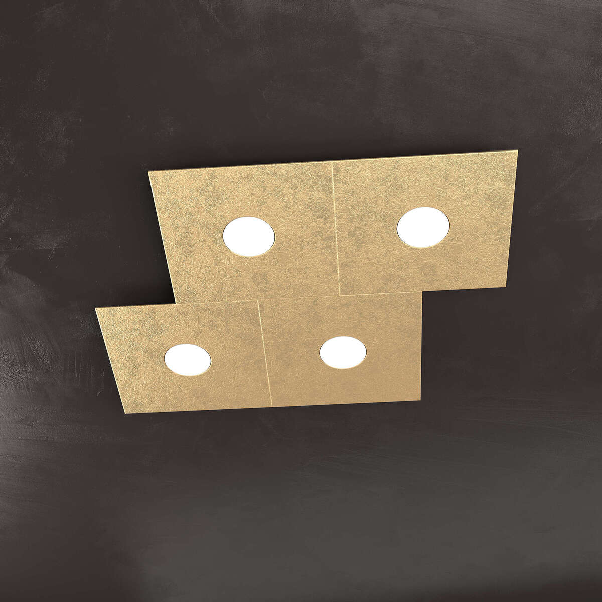 1156/4L-FO ECCENTRIC APPLIQUE/PLAFONIERA 4 LUCI FOGLIA ORO