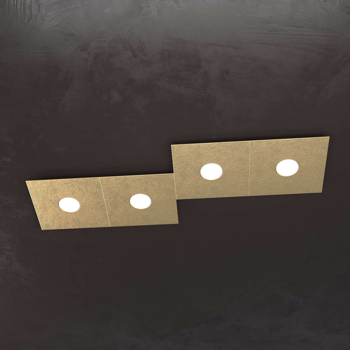1156/4L-FO ECCENTRIC APPLIQUE/PLAFONIERA 4 LUCI FOGLIA ORO