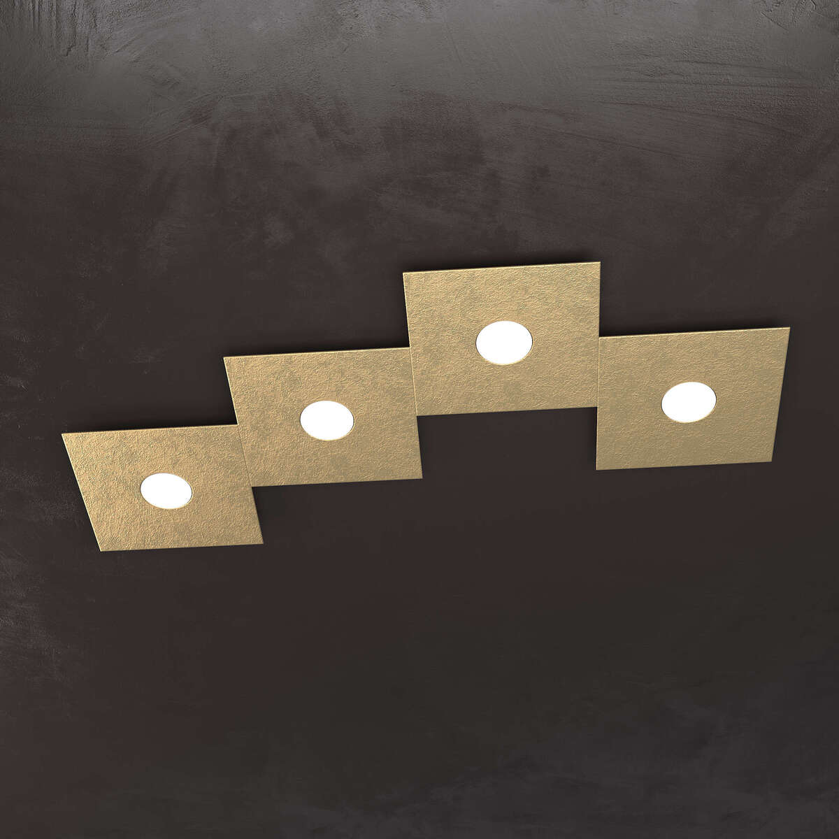 1156/4L-FO ECCENTRIC APPLIQUE/PLAFONIERA 4 LUCI FOGLIA ORO