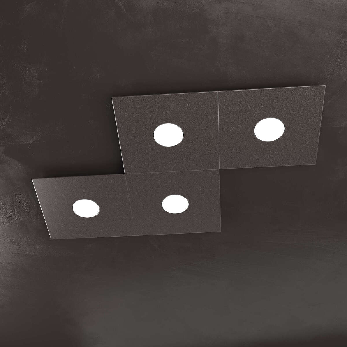 1156/4L-MA ECCENTRIC APPLIQUE/PLAFONIERA 4 LUCI MARRONE