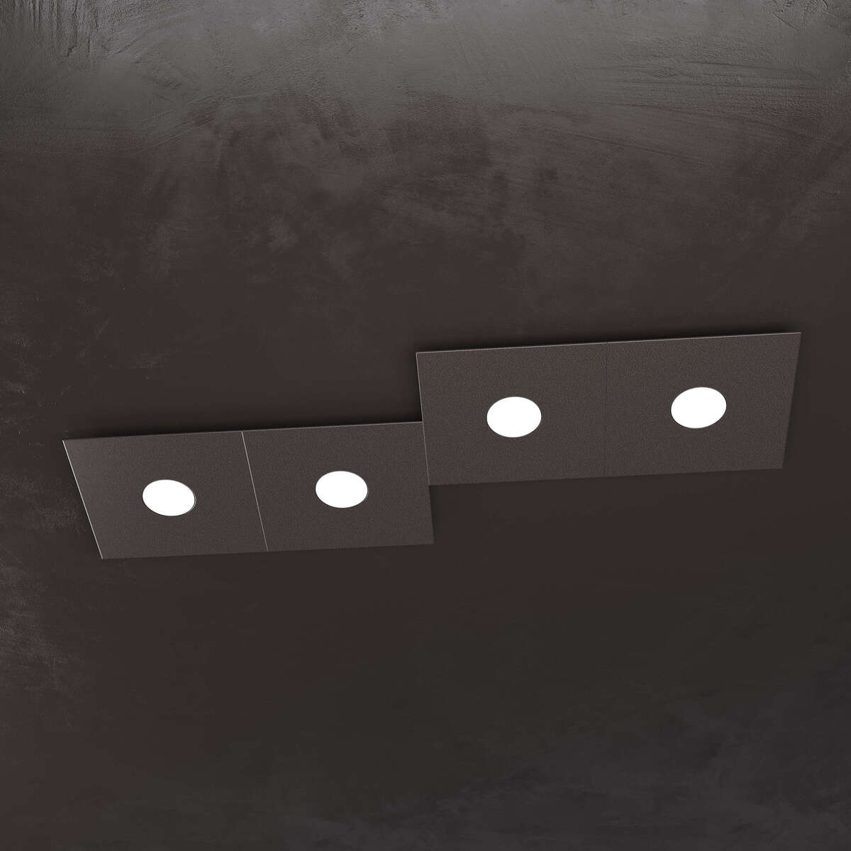 1156/4L-MA ECCENTRIC APPLIQUE/PLAFONIERA 4 LUCI MARRONE