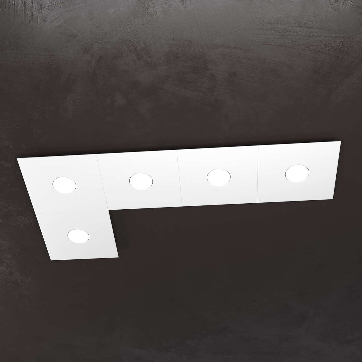 1156/5L-BI ECCENTRIC APPLIQUE/PLAFONIERA 5 LUCI BIANCO