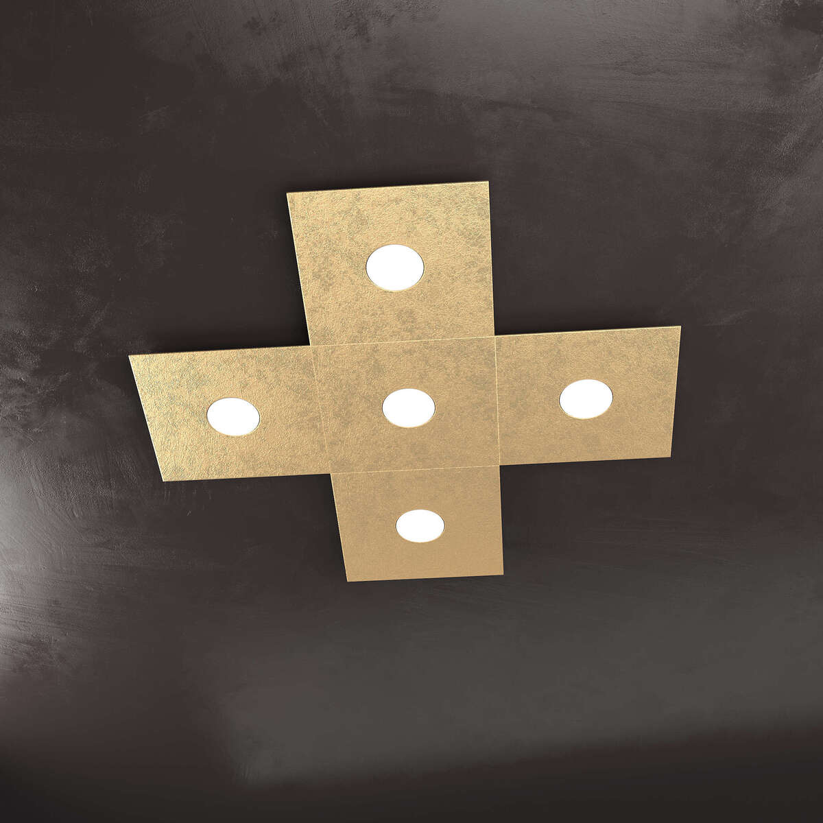 1156/5L-FO ECCENTRIC APPLIQUE/PLAFONIERA 5 LUCI FOGLIA ORO