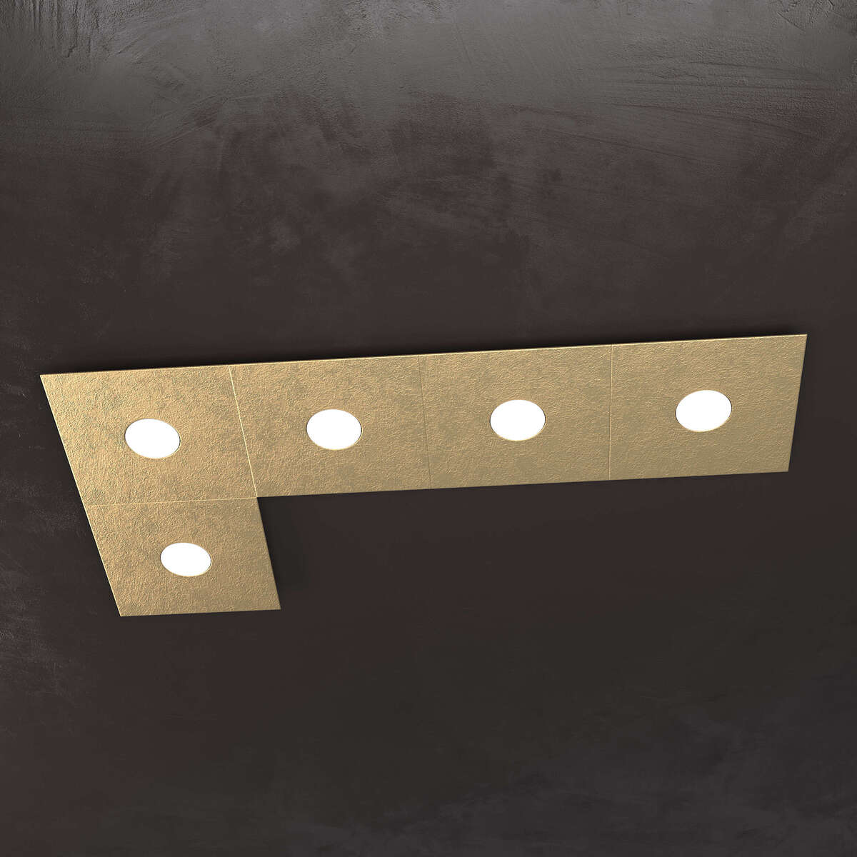1156/5L-FO ECCENTRIC APPLIQUE/PLAFONIERA 5 LUCI FOGLIA ORO