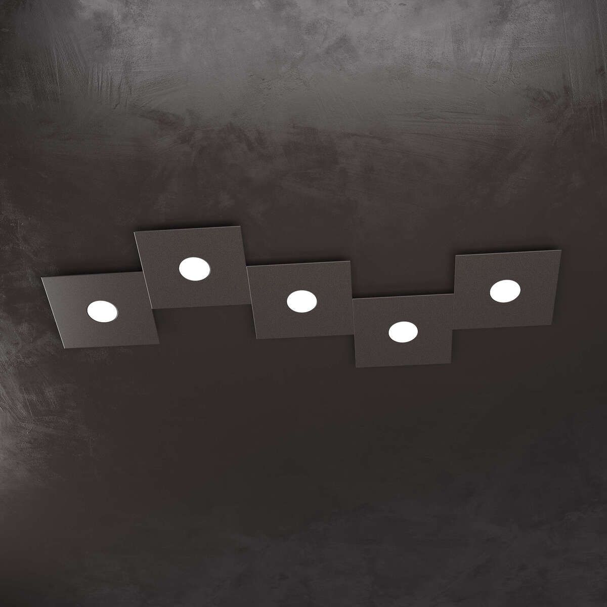 1156/5L-MA ECCENTRIC APPLIQUE/PLAFONIERA 5 LUCI MARRONE