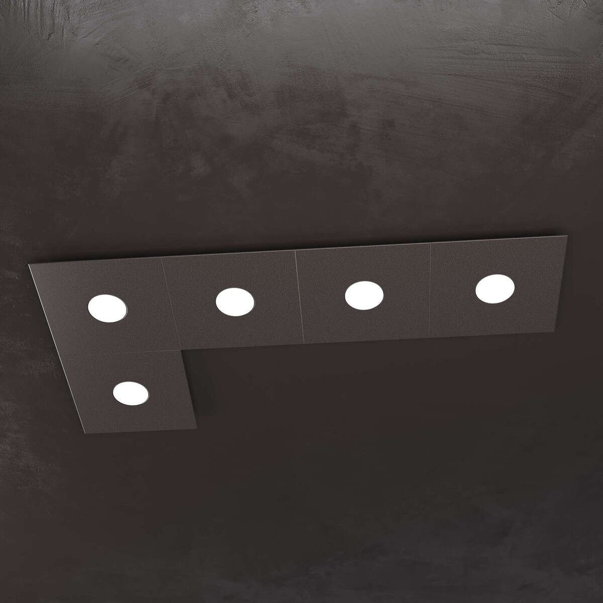 1156/5L-MA ECCENTRIC APPLIQUE/PLAFONIERA 5 LUCI MARRONE