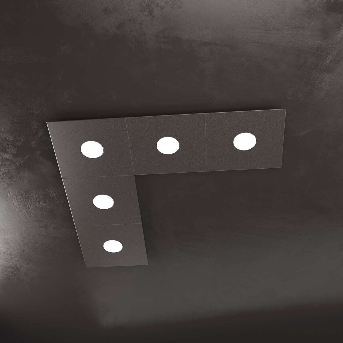 1156/5L-MA ECCENTRIC APPLIQUE/PLAFONIERA 5 LUCI MARRONE