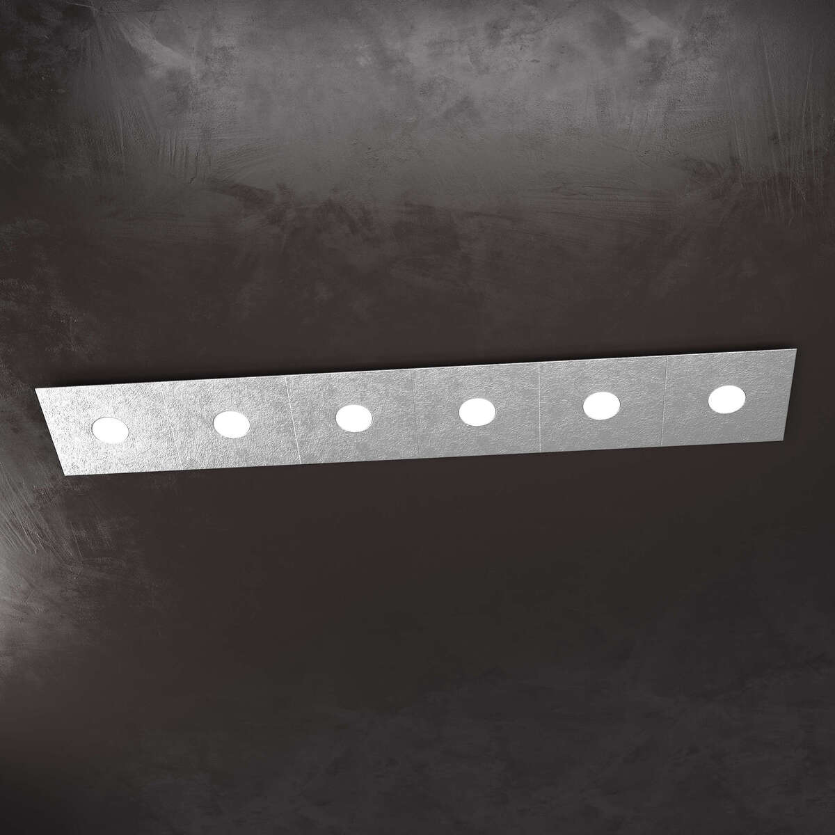 1156/6L-FA ECCENTRIC APPLIQUE/PLAFONIERA 6 LUCI FOGLIA ARGENTO