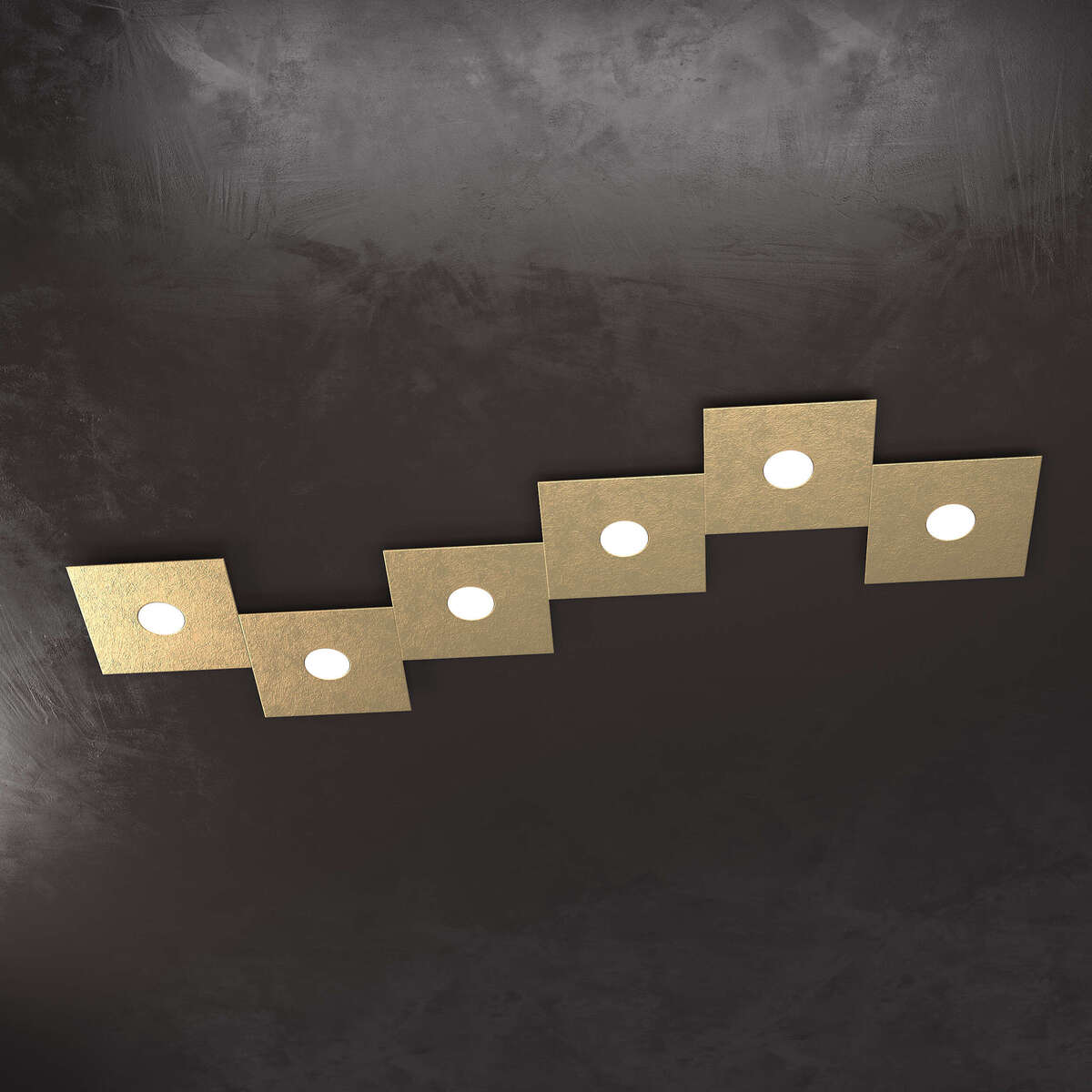 1156/6L-FO ECCENTRIC APPLIQUE/PLAFONIERA 6 LUCI FOGLIA ORO