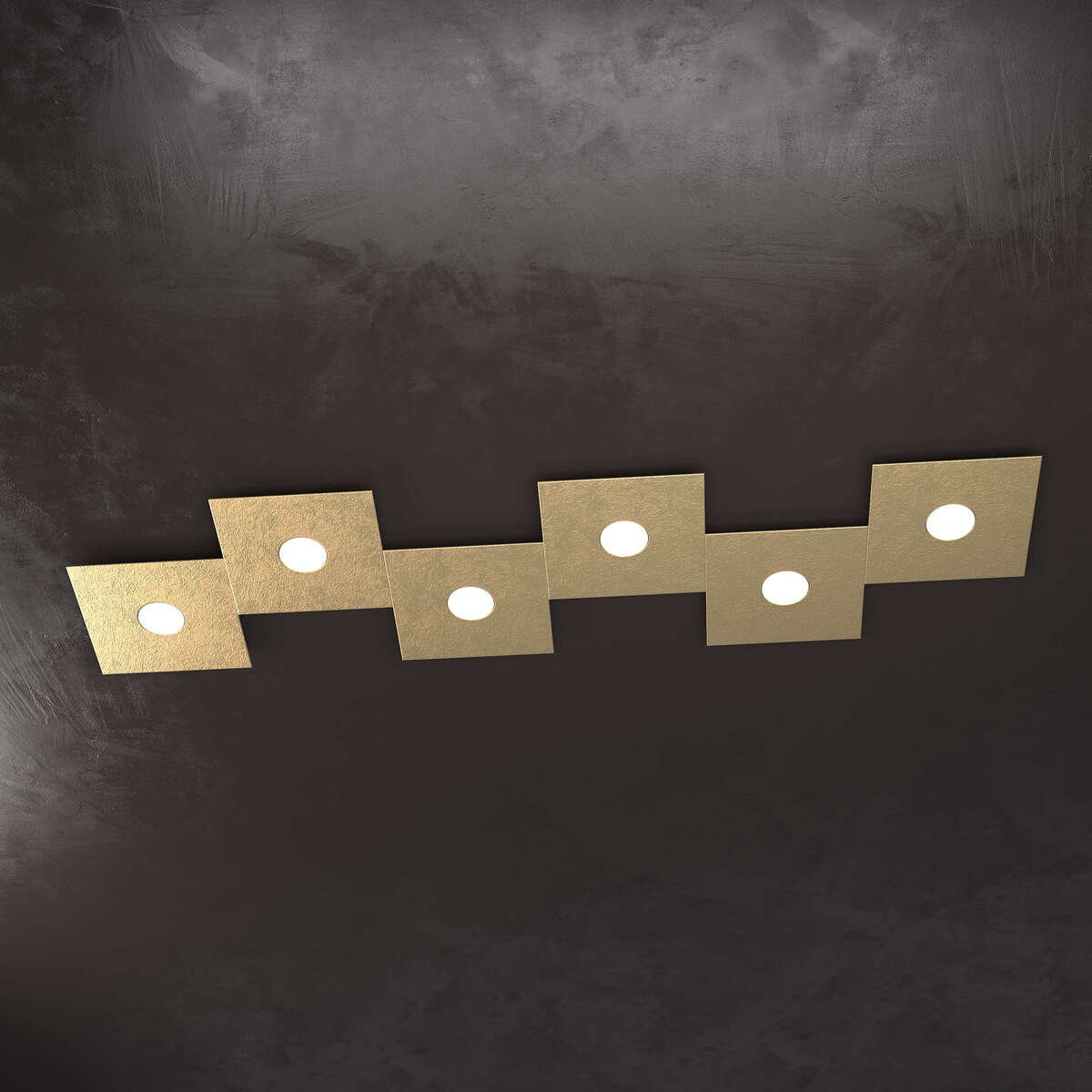 1156/6L-FO ECCENTRIC APPLIQUE/PLAFONIERA 6 LUCI FOGLIA ORO