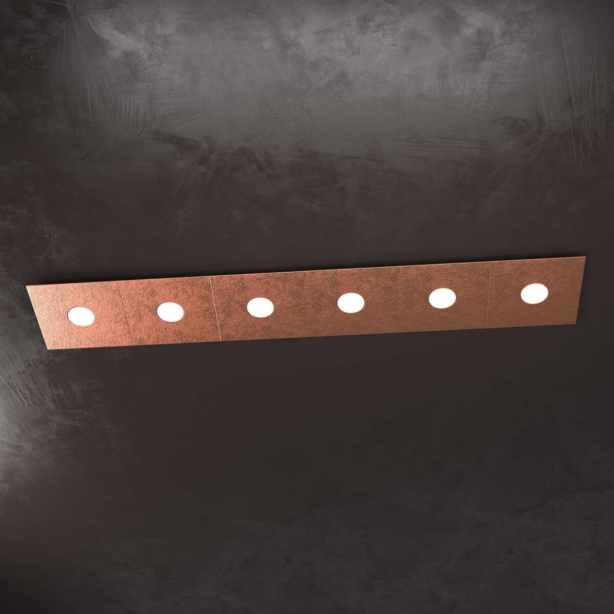 1156/6L-FR ECCENTRIC APPLIQUE/PLAFONIERA 6 LUCI FOGLIA RAME