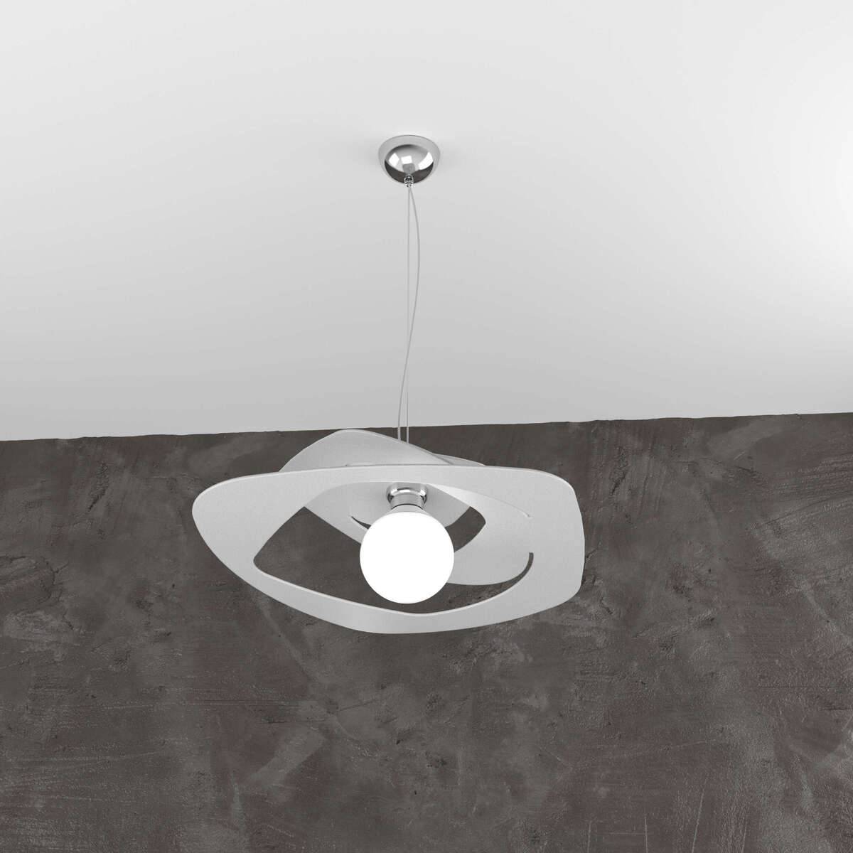 WARPED SOSPENSIONE D.50 CM. 1 LUCE GRIGIO