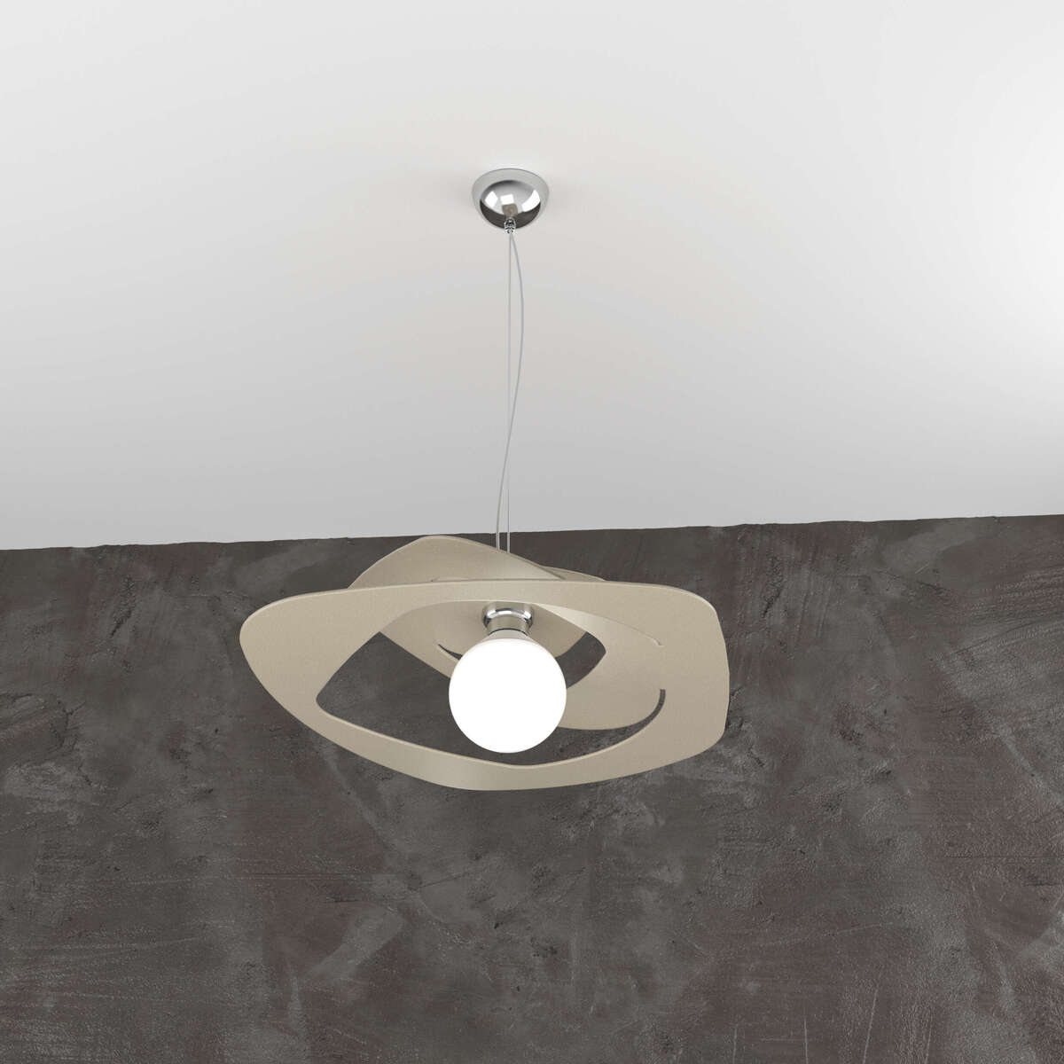 1157/S50-SA WARPED SOSPENSIONE D.50 CM. 1 LUCE SABBIA