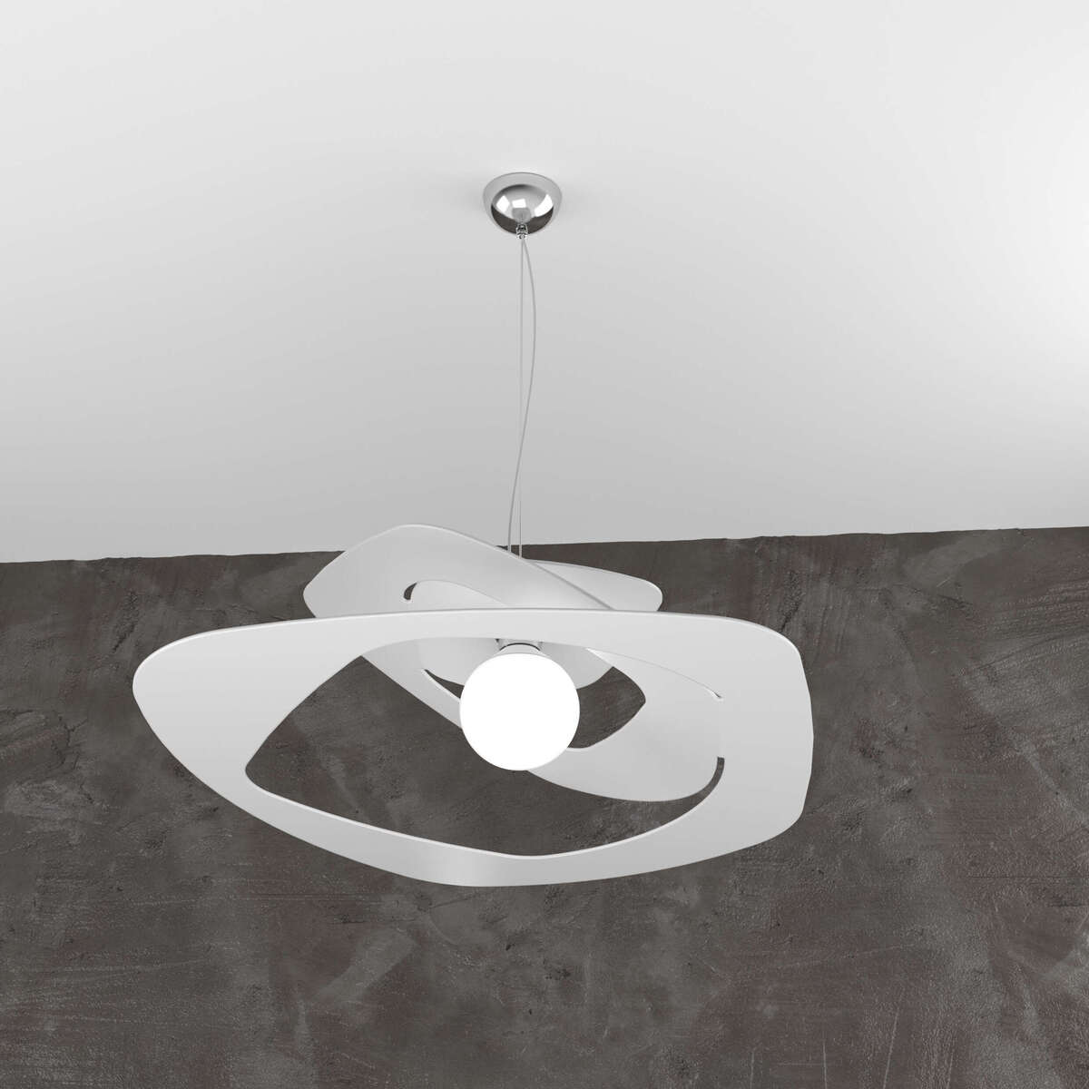 1157/S65-BI WARPED SOSPENSIONE D.65 CM. 1 LUCE BIANCO