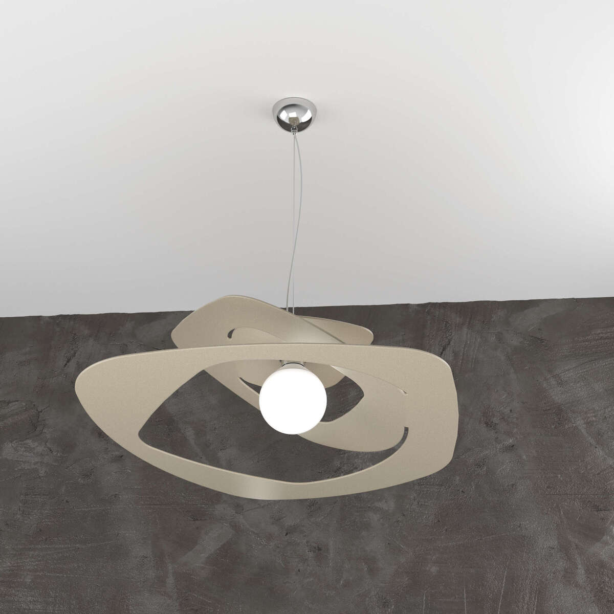 1157/S65-SA WARPED SOSPENSIONE D.65 CM. 1 LUCE SABBIA