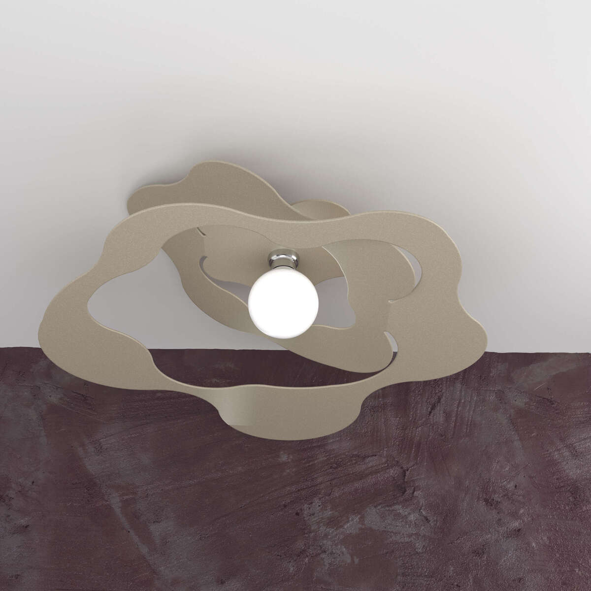 RIPPLES PLAFONIERA D.70 CM. 1 LUCE SABBIA